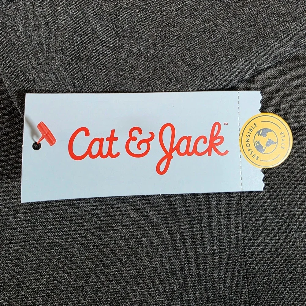 Cat & Jack Kids Gray Heathered Two-Button Blazer Jacket Size 6 NWT 046 10 1887